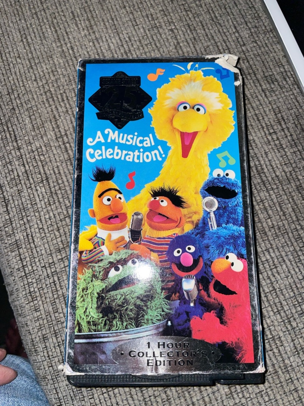 Sesame Street Party VHS Cover with Bright Yellow, Blue, Red Artwork